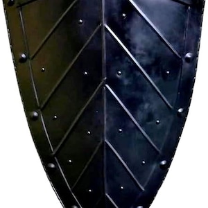 Medieval Battle Worn Leaf Shield: Steel Viking Cosplay, 28 inch