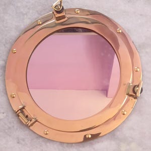 真鍮製ヴィンテージ舷窓/海事装飾ミラー/航海船装飾/真鍮製舷窓ミラー/船の舷窓ミラー