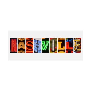 Arte de letras de parede NASHVILLE (sem moldura)