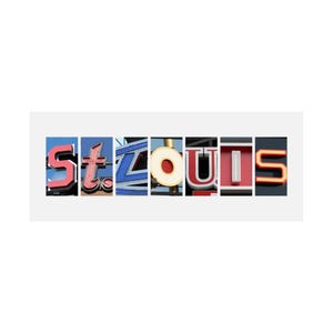 Arte de letras de parede de St. Louis (sem moldura)