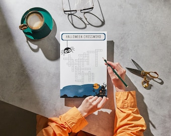 Halloween Crossword Puzzle - Instant Digital Download PDF