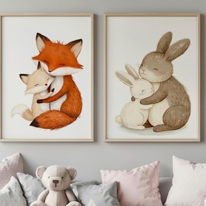Woodland Animal Nursery Prints Bundle, Woodland Theme Decor, Kids Room, Printable Nursery Wall Art, Baby Room Art, Neutral Baby’s Room Decor