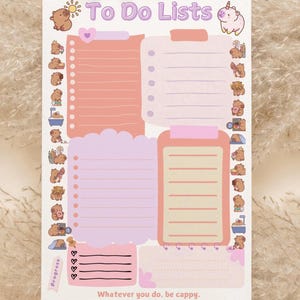 Girly To Do List, Cute Capybara Planner, Candycore Girly Aesthetic Post-it® Notes, Cute Sticky Notes, Gift for Her, Kawaii Planner, Memo