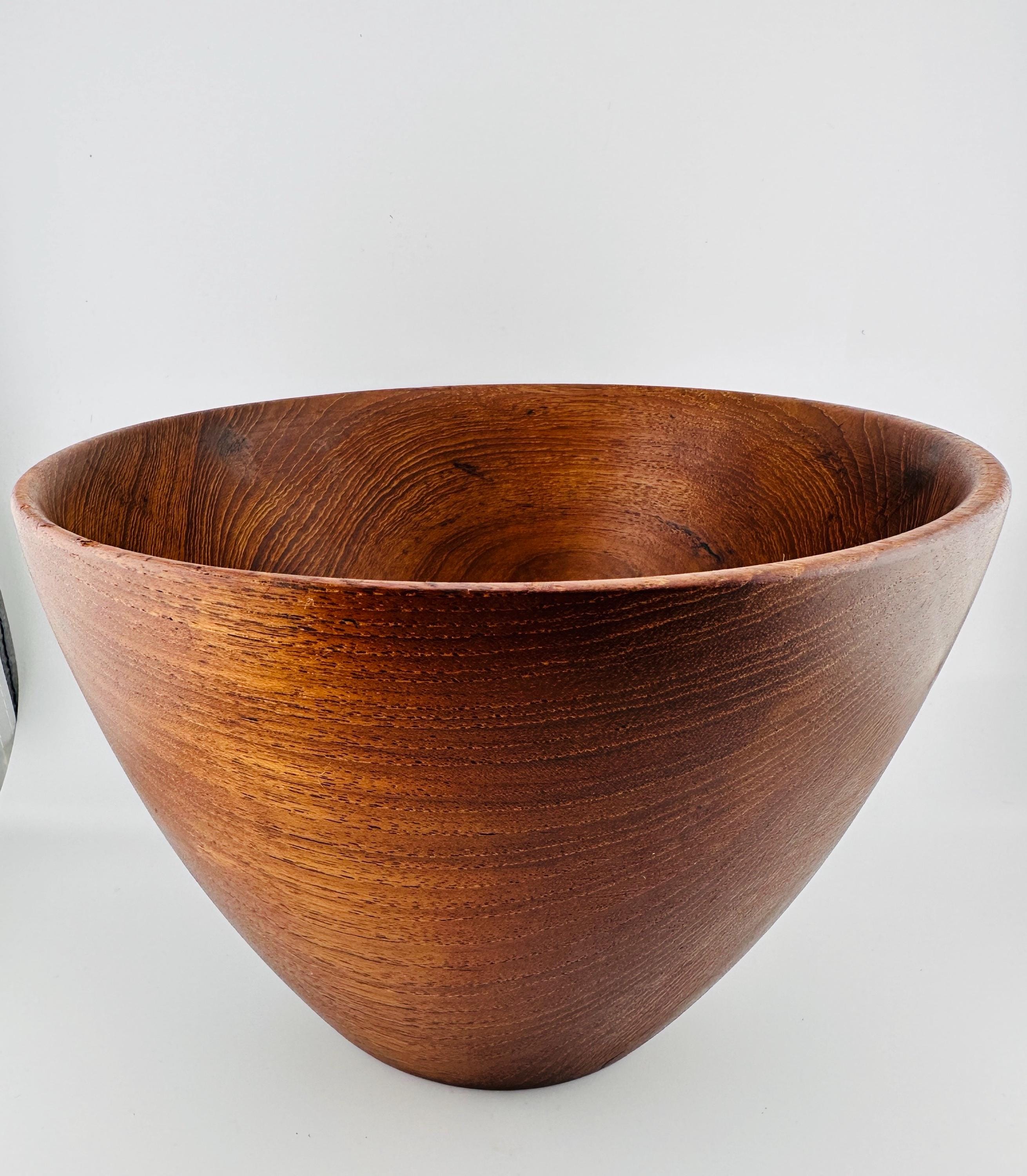 Mid Century Teak Bowl by Galatix England – Handmade Burma Teak