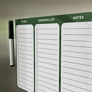 Magnetic Fridge Planner | To-Do, Shopping List, Notes | Reusable Whiteboard Organizer