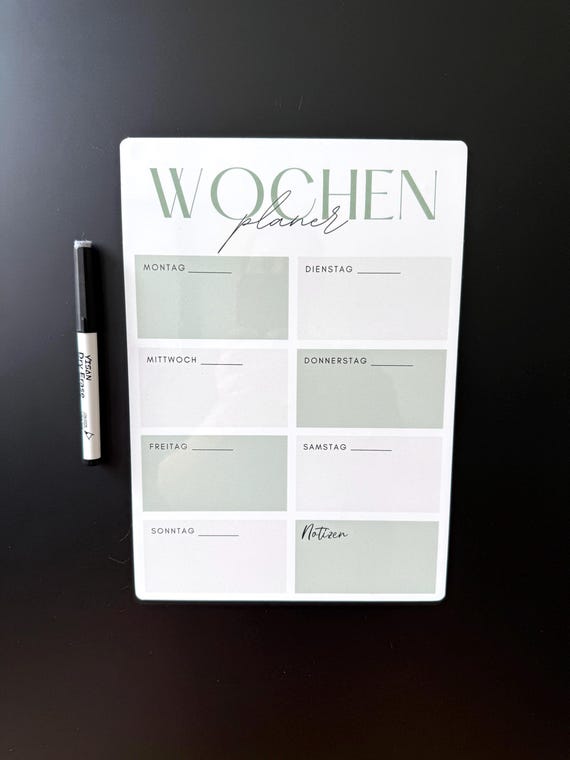Magnetischer Wochenplaner für Kühlschrank – Familienplaner, Wochenplan & Organizer