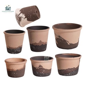 Handmade Cement Flower Pot,Modern Minimalist Plant Pot,Small Indoor Planter,Swirl Concrete Planter,Unique Boho Home Deco,painted pots,Gift