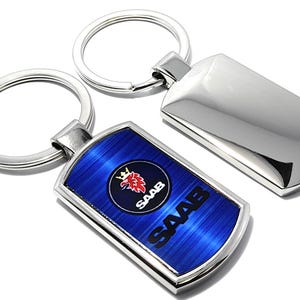 Chrom-Metall-Schlüsselring mit benutzerdefiniertem Bild für Auto-Auto-Logo wie Saab Griffin Zubehör ohne Geschenkbox