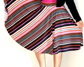 Circle Skirt /Stripes Skirt/Stripes Jersey knit Circle skirt/midi Skirt/ boho skirt/ handmade circle sckirt/fashion/women circle skirt