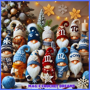 Amigurumi Zodiac Gnome | Wzór szydełkowy PDF dla HappyDolls Gnomes | Pudełko na prezent urodzinowy | Zestaw HappyDolls Zodiac Gnome