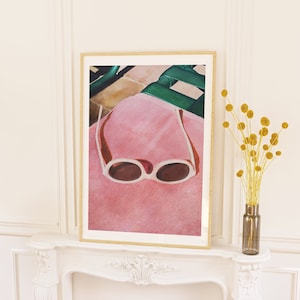 Sunny-Side Up / Lady Of The Sun Art Print | Retro Watercolour Feminine Painting | Eclectic Wall Decor | Framed Print | Pink Girly Aesthetic