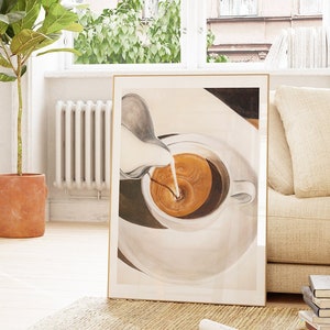 Morning Coffee Art Print | Perfect  Coffee Bar Artwork | Kitchen, Cafe, Dining Room Print | Mid Century | Espresso Lover Wall Decor / Gift