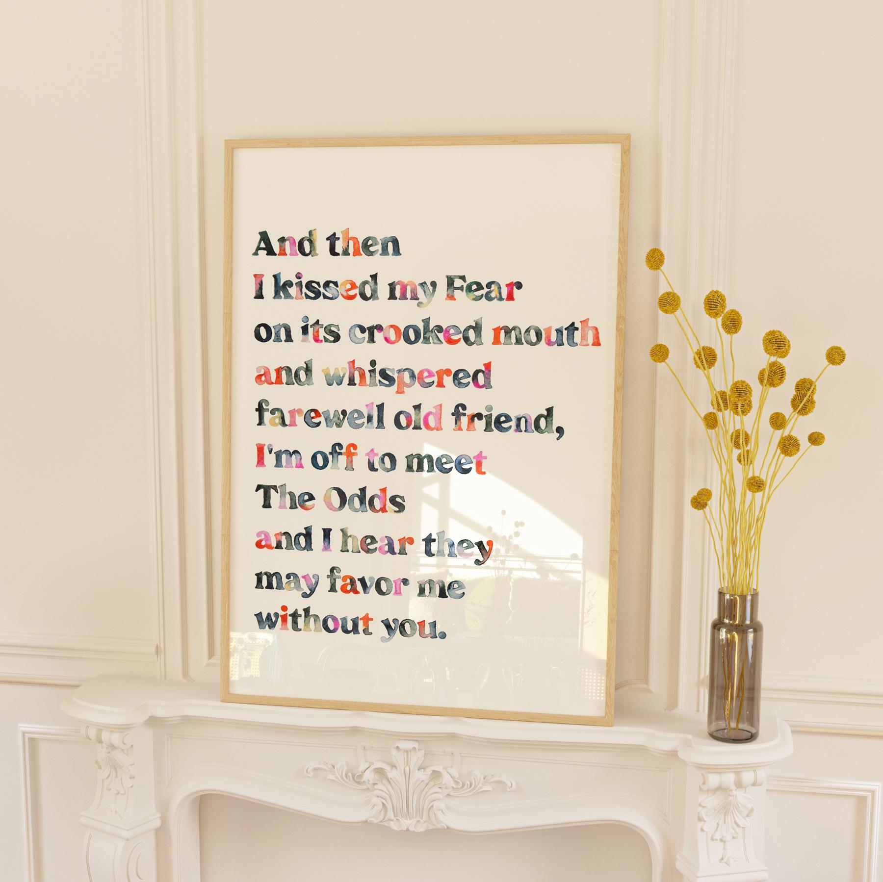 Off To Meet The Odds Fine Art Print - Positive Affirmation Watercolour Quote. Modern, Self-Care, Comforting + Inspiring Art Piece.