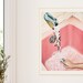 Vintage Pink Bathroom Art Print | Retro Watercolor Femme Painting | Girly Aesthetic | LGBT Art