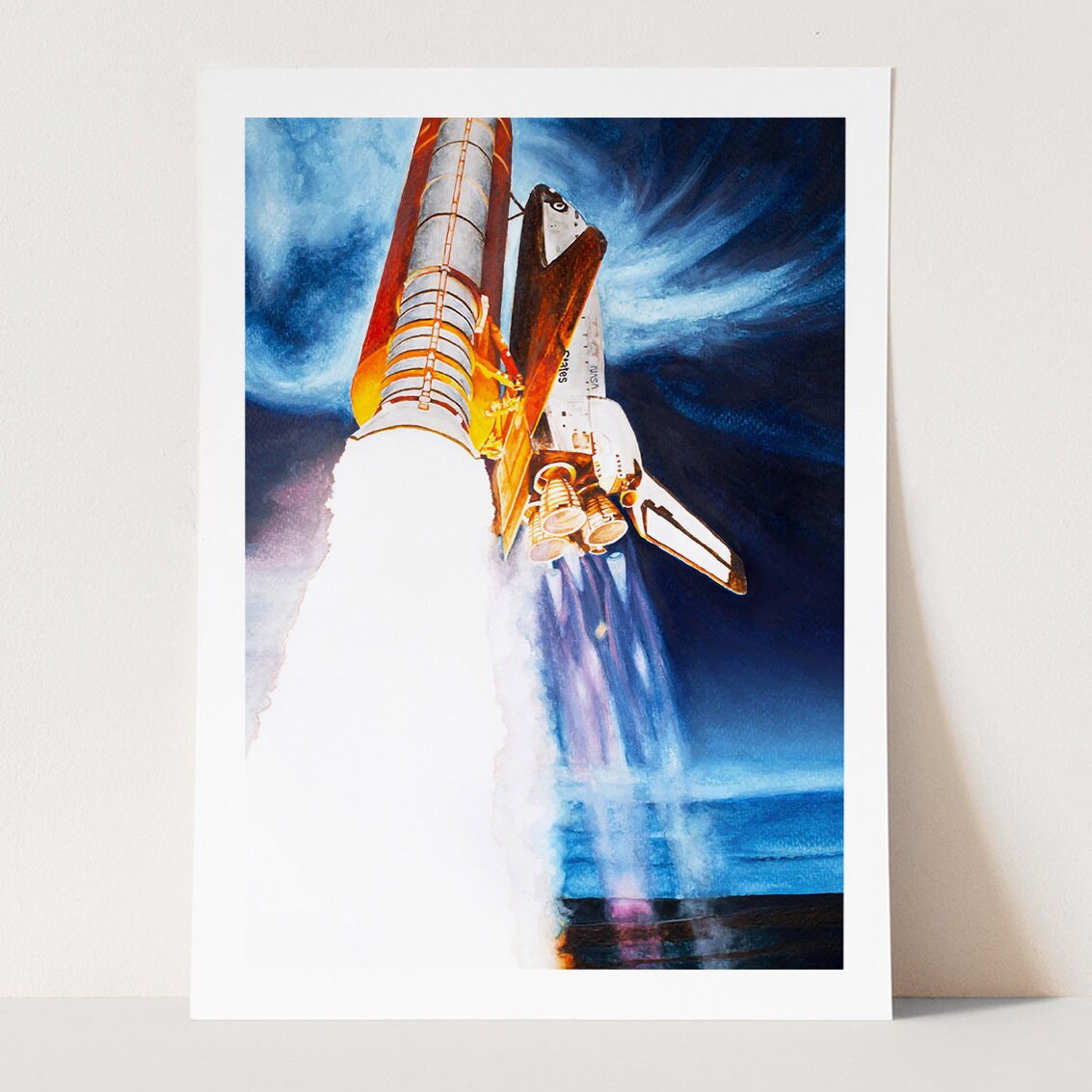 NASA Space Shuttle Art Print Vintage Watercolour Rocket Painting Framed  Nerdy Gift Space Exploration Challenger Air Craft - Etsy