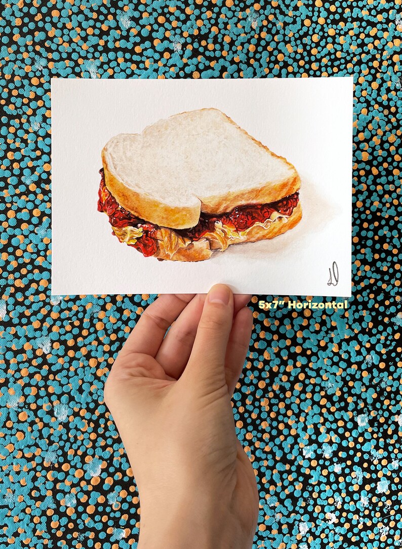 Peanut Butter Jelly Time Art Print Original Watercolor Etsy