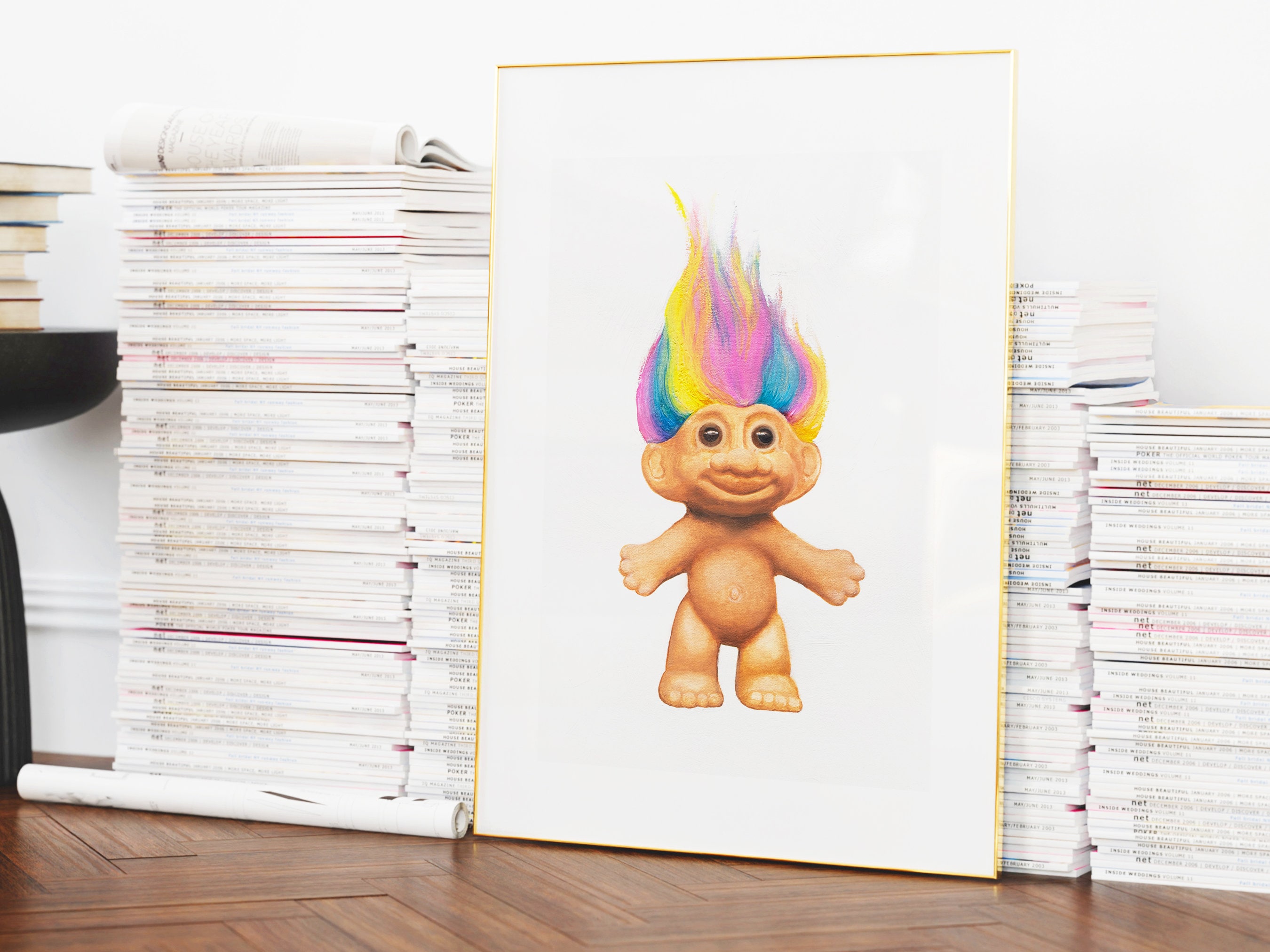 Rainbow Troll Doll Art Print 90s Nostalgia Kitsch Vintage - Etsy