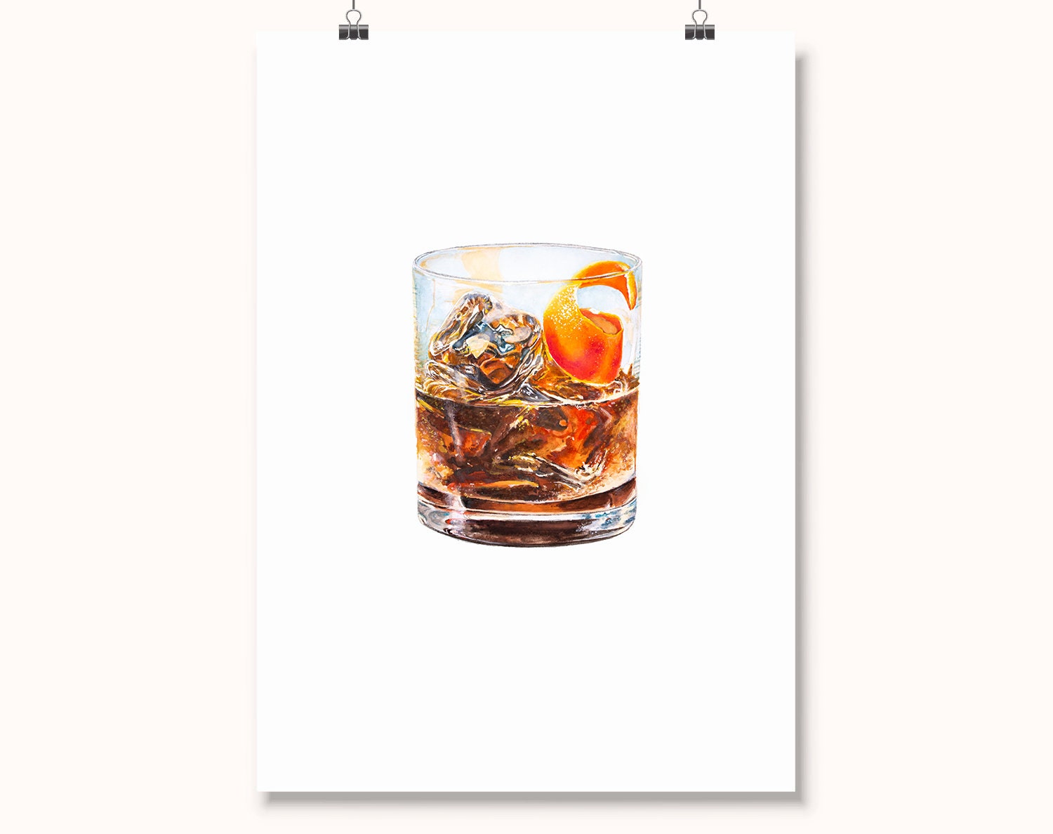 Old Fashioned Cocktail Bar Print | Mad Men | Scotch Bourbon Whisky Dr…