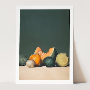 Autumn Still Life Art Print | Original Watercolour Painting | Sage Green / Eucalyptus Aesthetic | Modern and Minimalist Fall Giclee Print