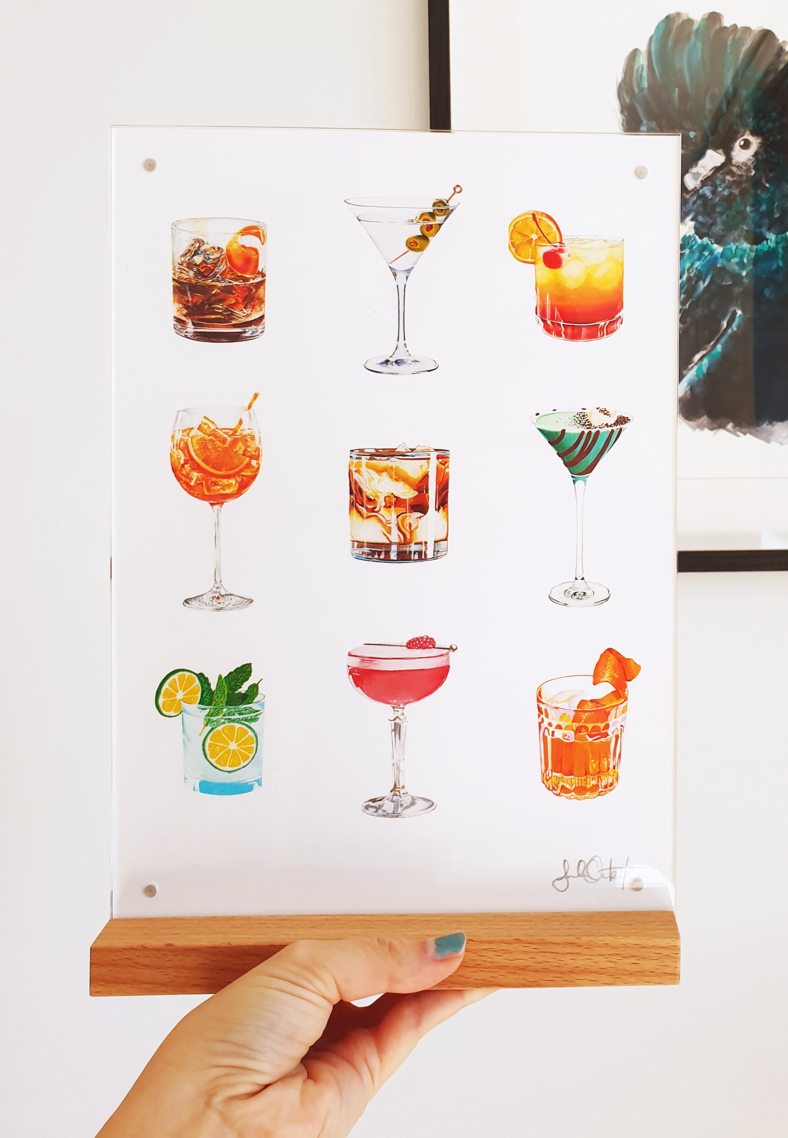 Cocktail Glasses: Chart / Poster / Food / Illustrations / Art Print / Home  Decor / Cocktail / Mixed Drinks / Barware / Beverages / Glass