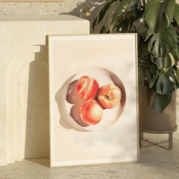 美術品・アンティーク・コレクション 桃の絵 静物画