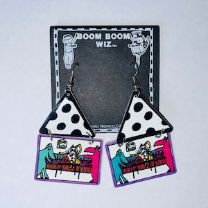 Vintage Boom Boom Wiz Double Triangle and Square Earrings
