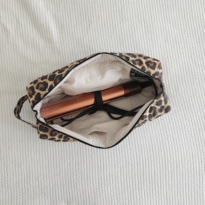Leopard Print Dyson Airstrait Travel Bag, Padded Organizer Pouch, Heat Resistant Cord Holder