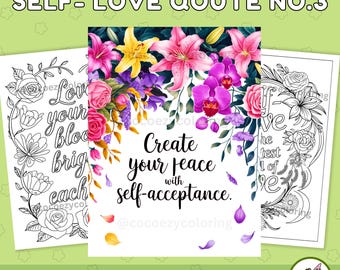 Self-Love Coloring Pages: Motivational Printables for Teens & Adults (PDF)