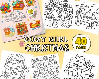 Cozy Christmas Coloring Pages: 40 PNG Fall & Winter Designs (PDF Download)