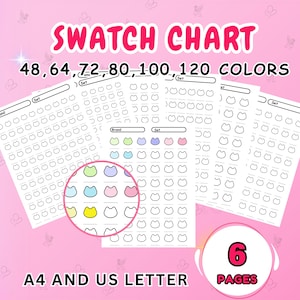 Cat Color Swatch Chart: Acrylic Marker Test Sheets (Printable PDF Download)