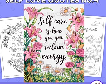 Self-Love Coloring Pages: Inspirational Quotes, Anxiety Relief (PDF)