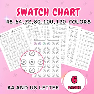 Donut Color Swatch Chart: Acrylic Marker Test Sheets (PDF Download A4/Letter Size)