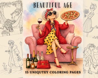 Beautiful Age – Cozy Adult Coloring Book, Relaxing & Calming Pages for Stress Relief, Soft Life Moments Printable PDF