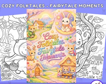 Fairytale Coloring Pages for Adults: Cozy Folktales (Digital Download)