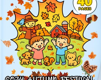 Cozy Autumn Coloring Pages: 40 Fall Designs for Adults & Kids (PDF/PNG)