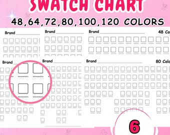 Printable Color Swatch Charts: Acrylic Marker Test Sheets (PDF Download)