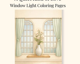 Un amor tranquilo: páginas para colorear de luces de ventana para adultos / Libro para colorear de interiores acogedores / PDF imprimible y PNG digital