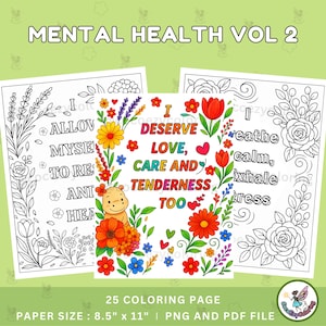 Mental Health Coloring Pages: Therapy Printables for Teens & Adults (PDF Download)