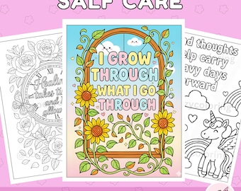 Affirmation Coloring Pages | Mental Health Quotes (Digital Download)