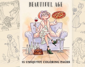 Beautiful Age – Cozy Adult Coloring Book, Relaxing & Calming Pages for Stress Relief, Soft Life Moments Printable PDF