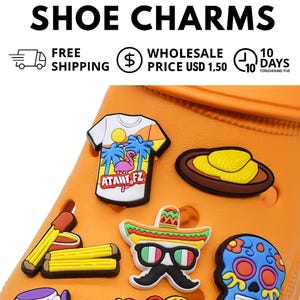 Customized PVC Shoe Charms, Custom Rubber Charms For Clogs, Free Shipping, Fast Turnaround Time, Free Samples, Gibbits For Clogs