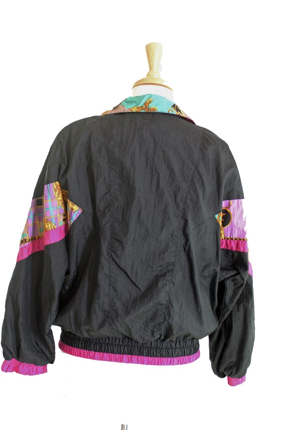 Vintage 90s Color Cues Fuchsia Pink Geometric Print Nylon