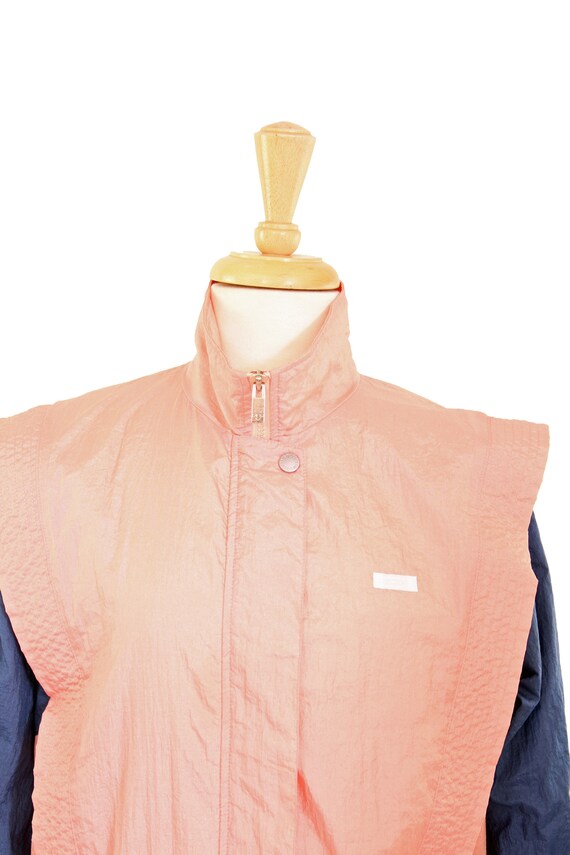 80s Windbreaker Jacket New Wave Peach Gray Made i… - image 5