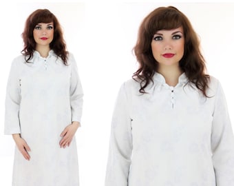 vintage robe chinoise A-line Silver Mod 70s 1960s Fleurs asiatique grenouille Nœud Fermetures Boutons Mini 60s Grand XL Plus Taille