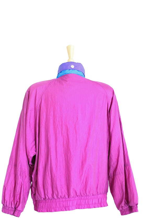 Magenta Purple Blue Windbreaker Jacket 80s 90s Wa… - image 7