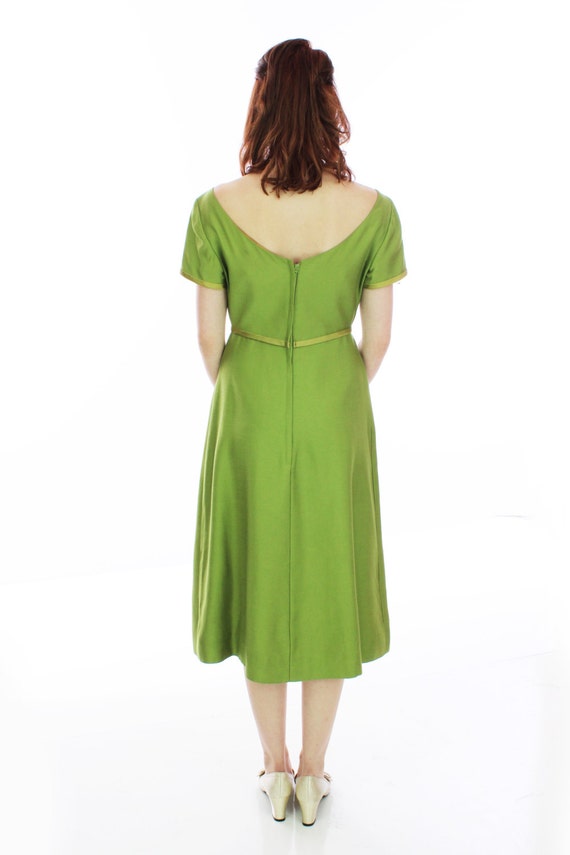 Vintage Pin-up Dress Green Formal Party Cocktail … - image 5