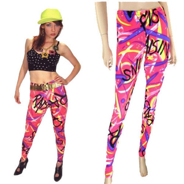 Reserved For Laura Neon 90s Graffiti Spandex Fabric