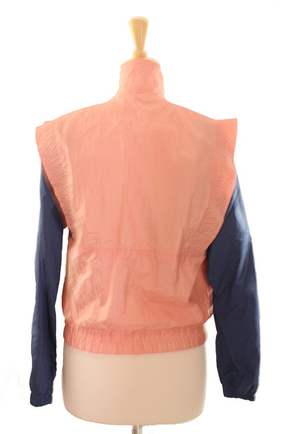 80s Windbreaker Jacket New Wave Peach Gray Made i… - image 6
