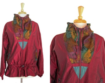 90s Fall Colors Vintage Windbreaker L