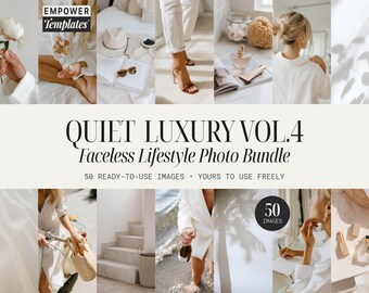 Quiet Luxury Faceless Lifestyle Stock Photo Bundle | Minimalist, Aesthetic Social Media Branding Images | Instagram Content, Websites & more